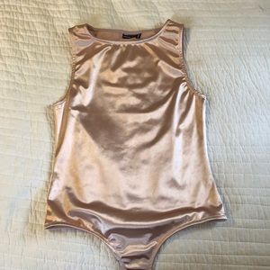 Worn once - pink silk bodysuit